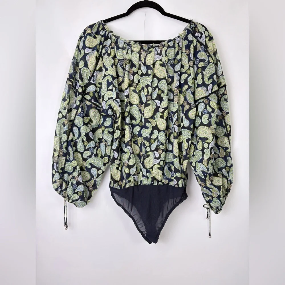 Free People Sundown Paisley Bodysuit
